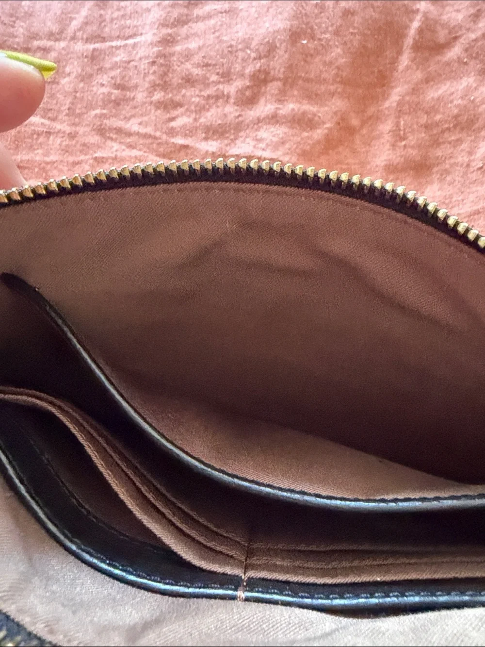 Ralph Lauren Black Leather Zip Pouch